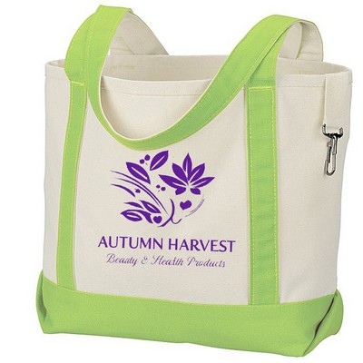 Two-Tone Accent Gusseted Tote Bag